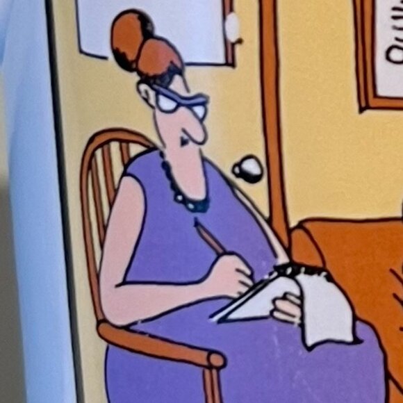 Vintage THE FAR SIDE Gary Larson ~ Cow on Psychiatrist's Couch Ceramic Mug 1988 - Picture 8 of 12